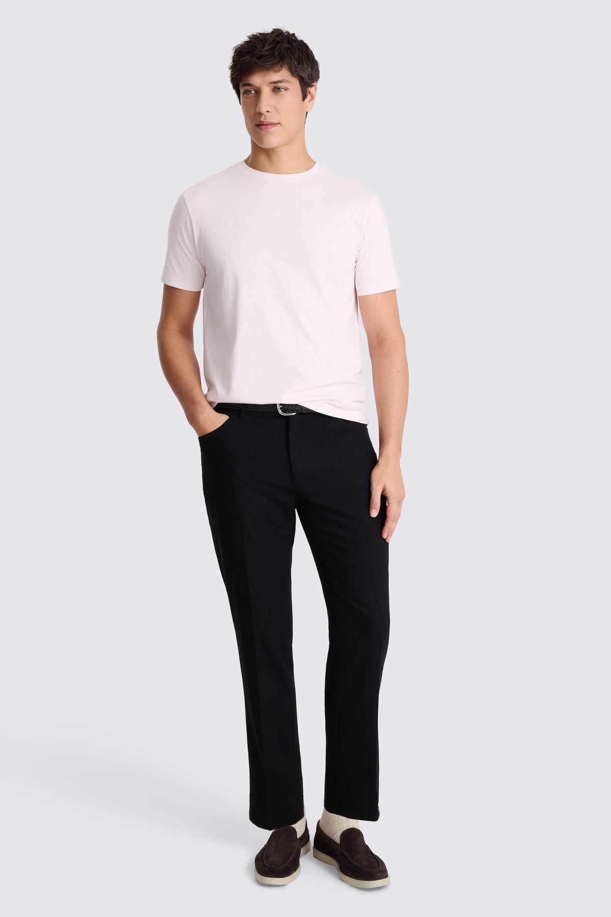 Light Pink Cotton Crew-Neck T-Shirt