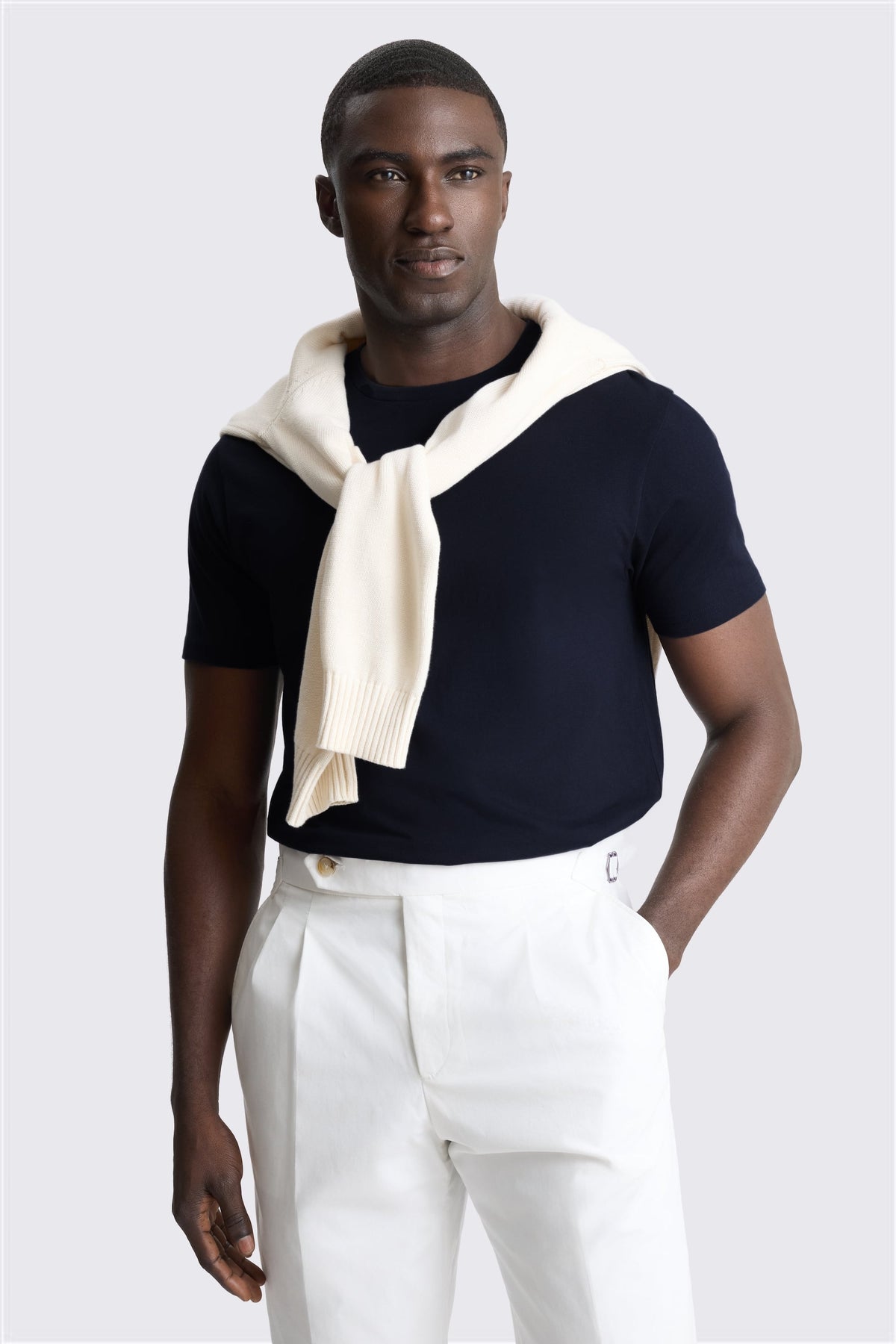 Navy Cotton Crew-Neck T-Shirt