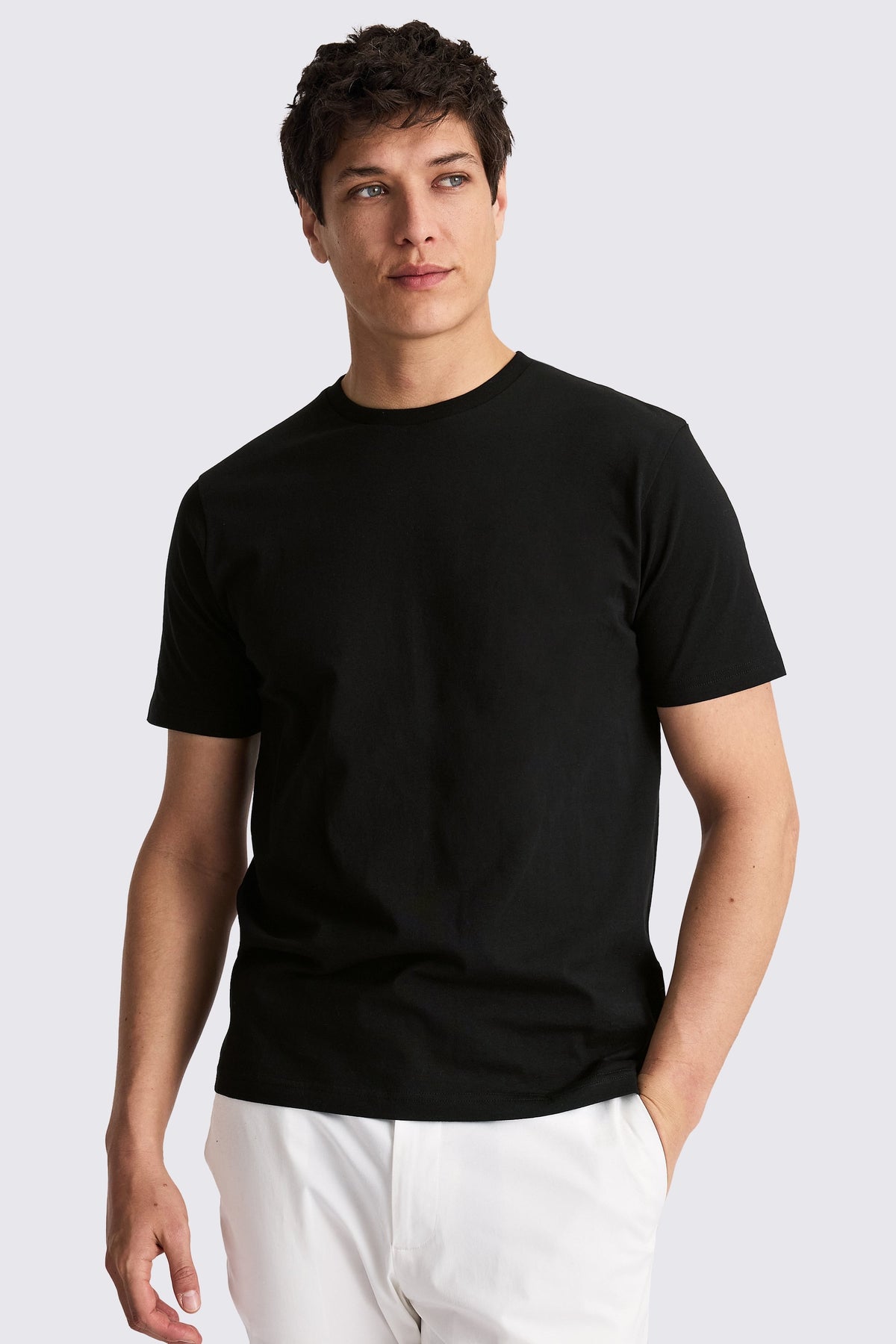 Black Cotton Crew-Neck T-Shirt