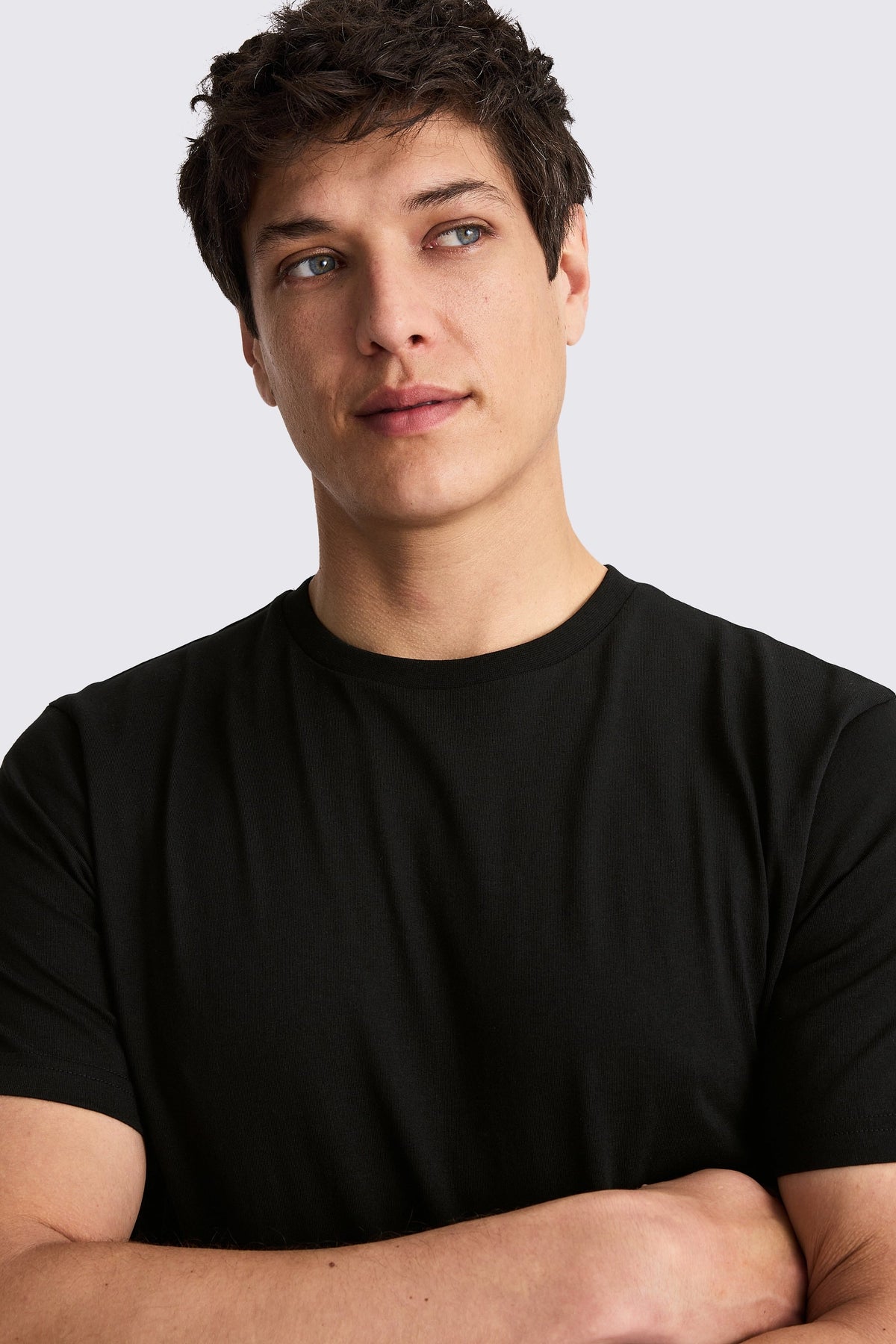 Black Cotton Crew-Neck T-Shirt