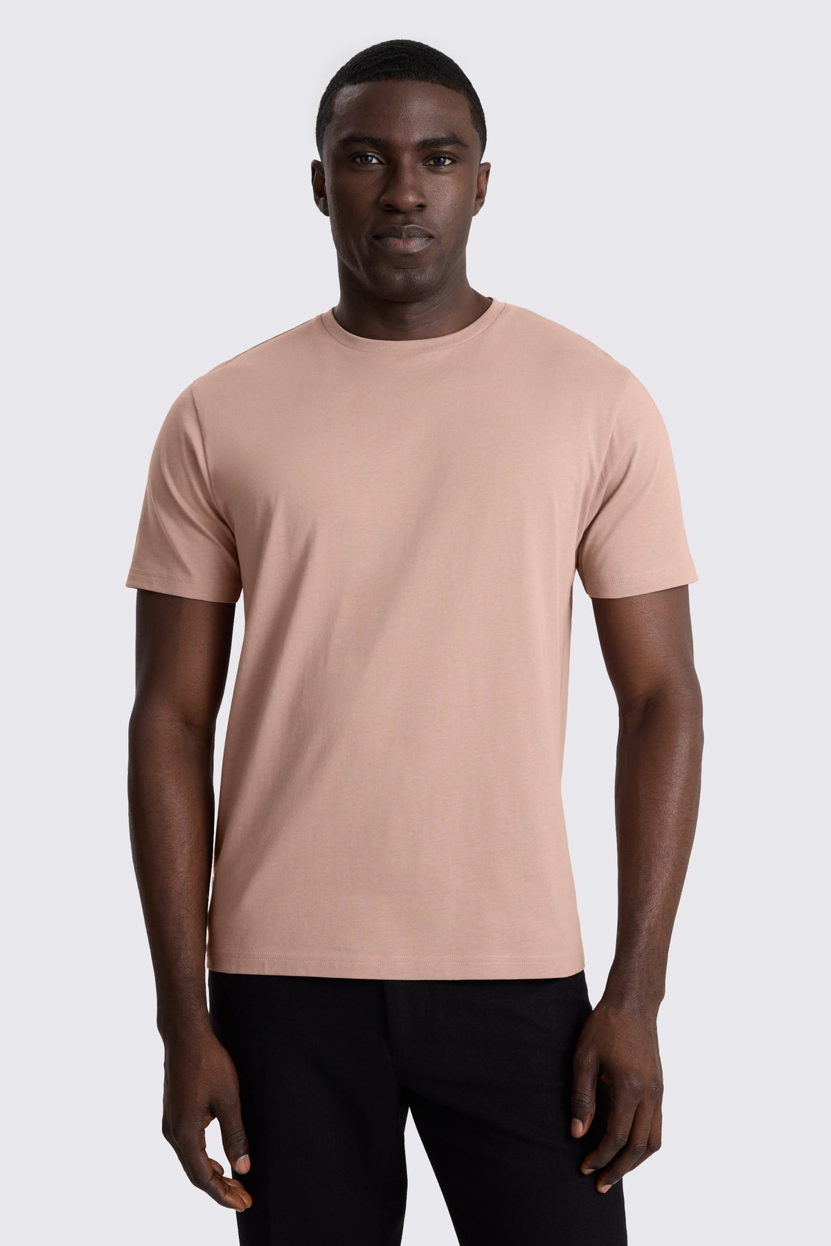 Light Mauve Cotton Crew-Neck T-Shirt