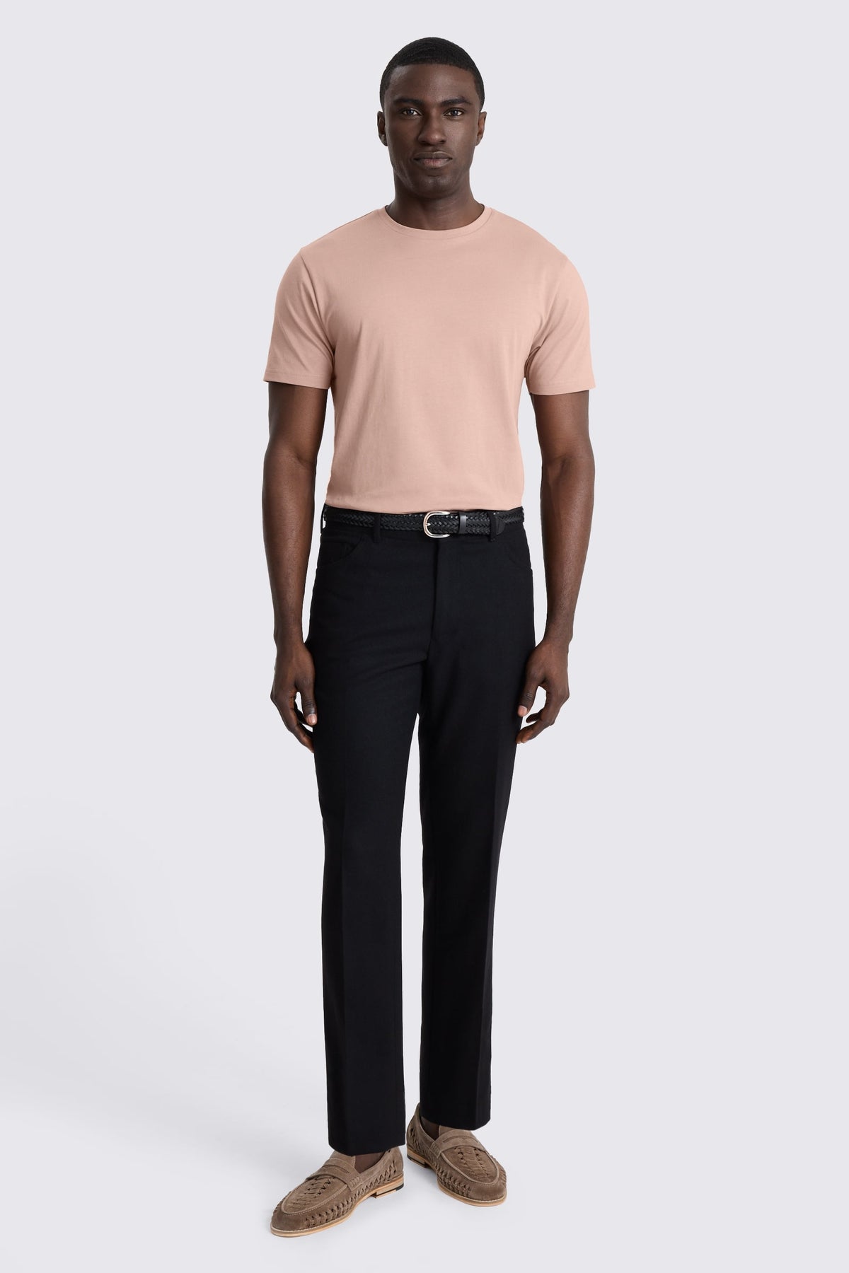 Light Mauve Cotton Crew-Neck T-Shirt