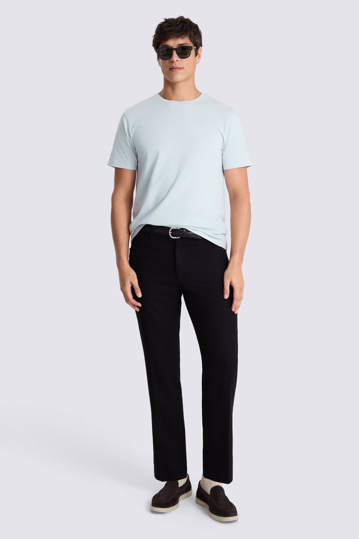 Light Blue Cotton Crew-Neck T-Shirt