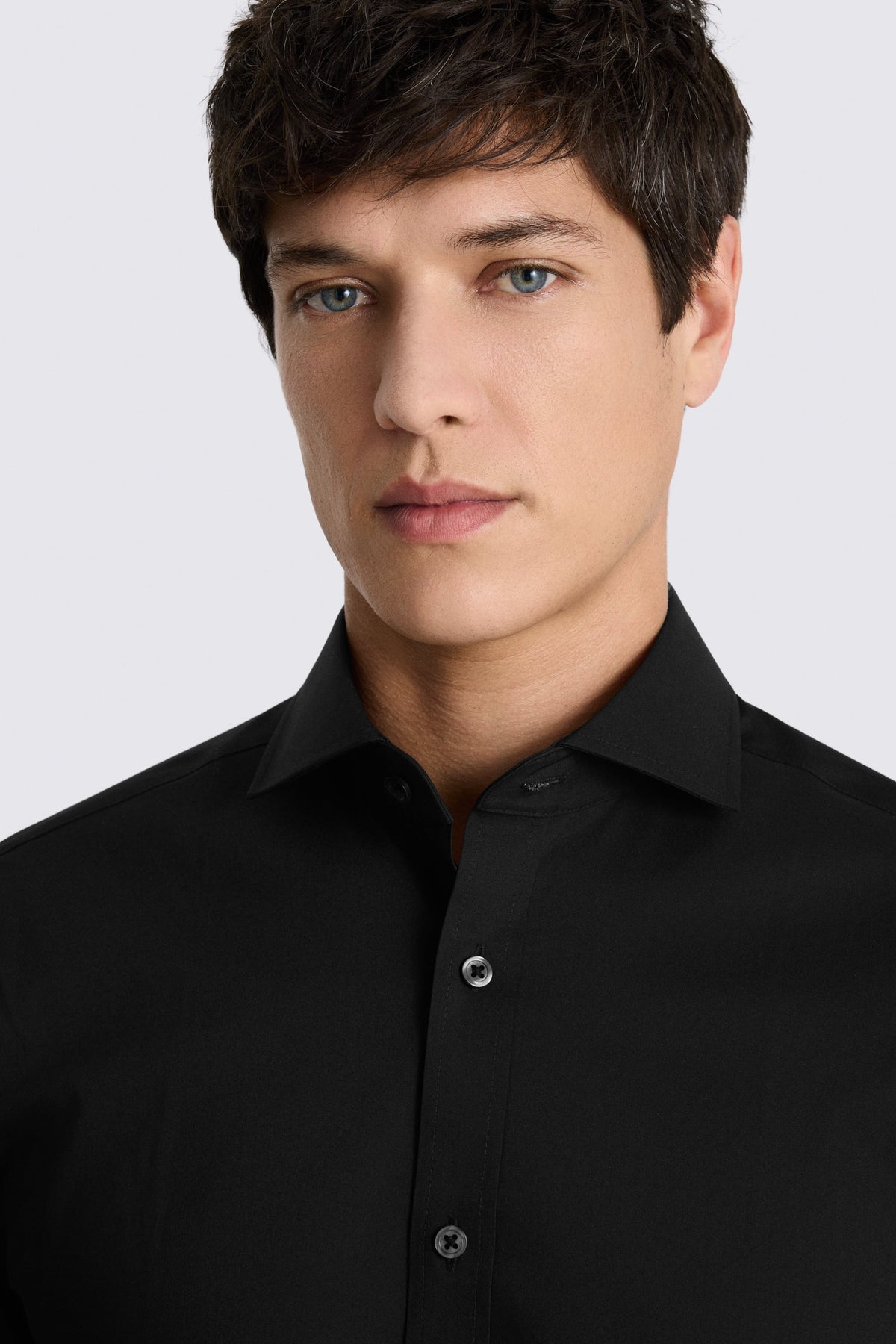 Tailored Fit Black Stretch Shirt