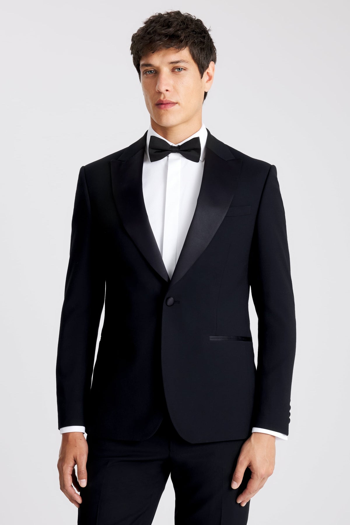 Slim Fit Black Peak Lapel Tuxedo Suit