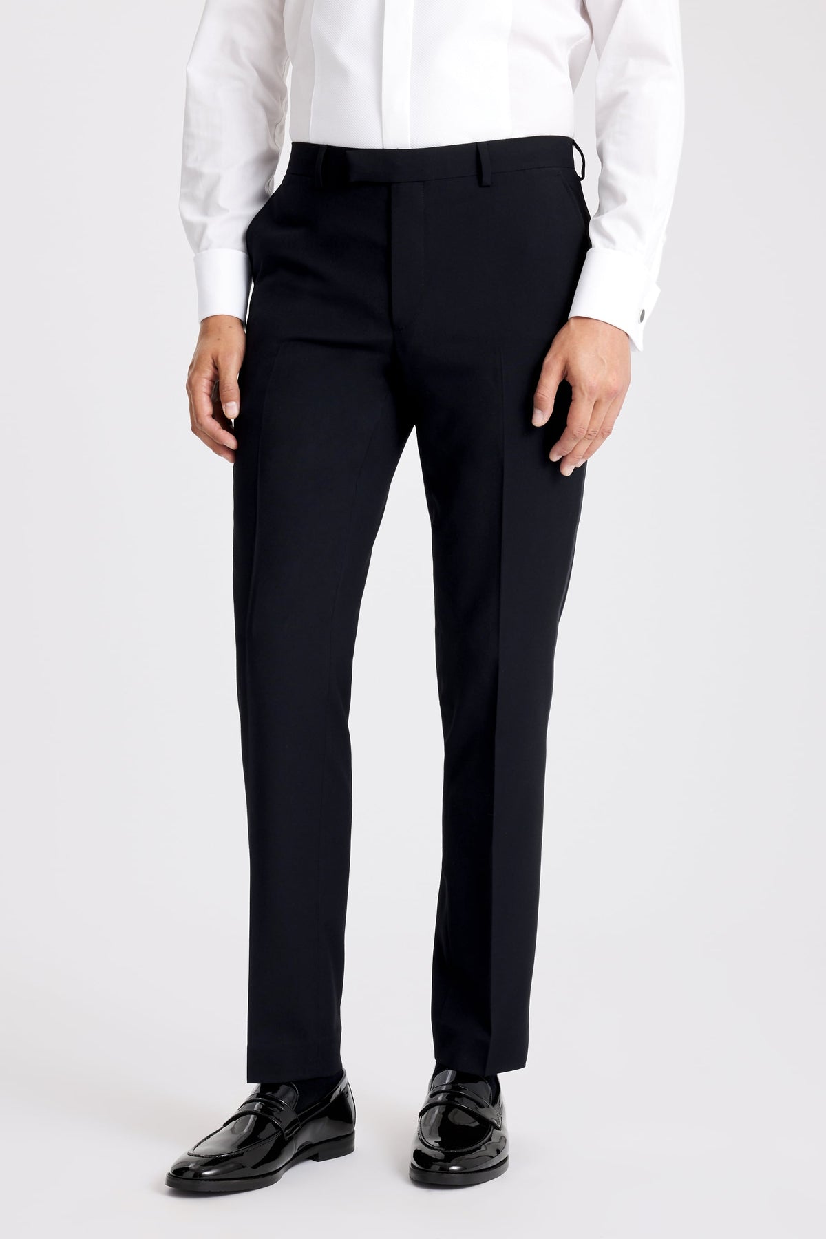 Slim Fit Black Dress Trousers