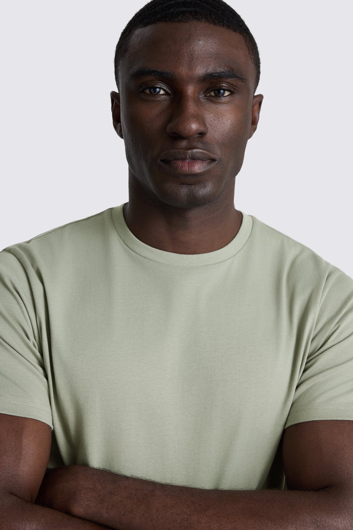 Sage Green Cotton Crew-Neck T-Shirt