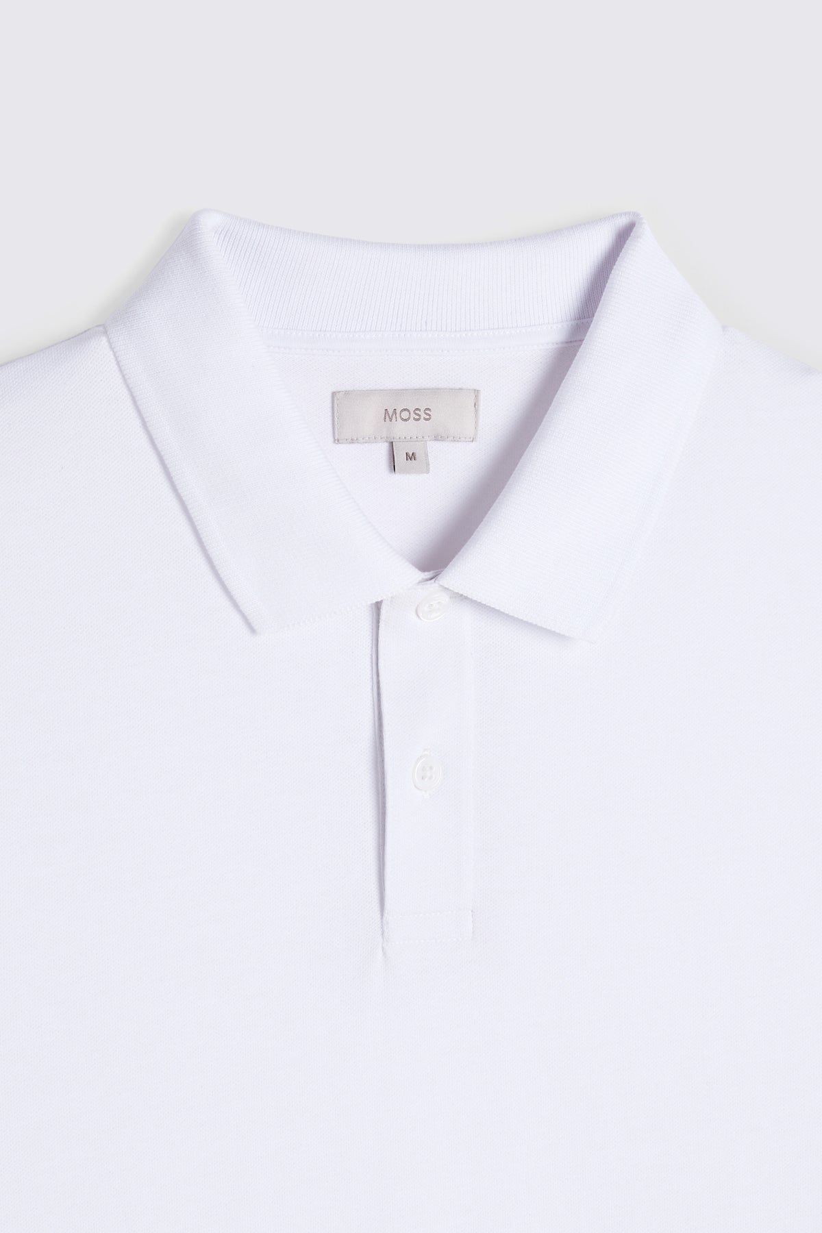 White Cotton Pique Polo Shirt