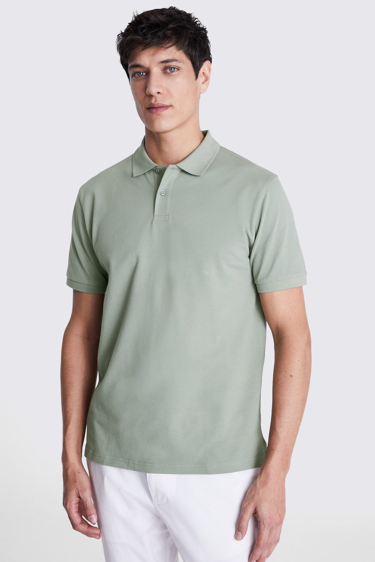Sage Cotton Pique Polo Shirt