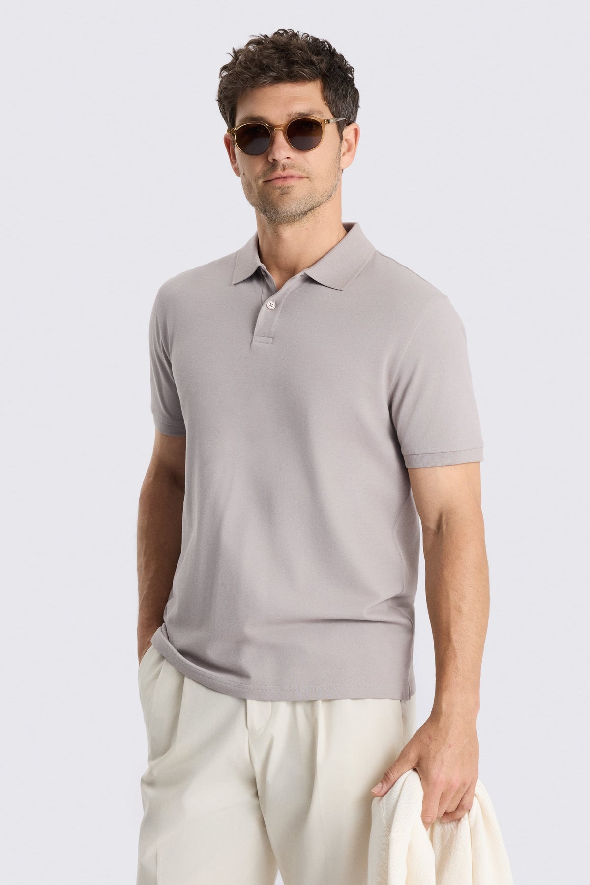 Granite Cotton Pique Polo Shirt