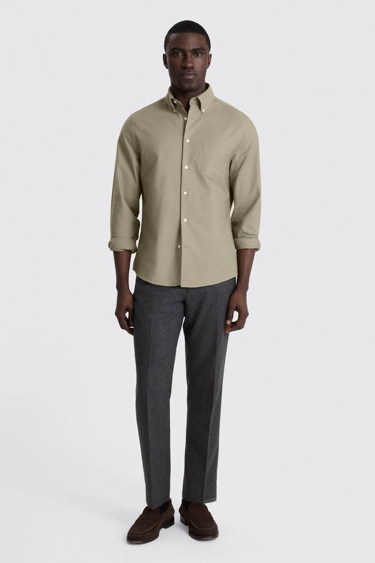 Sage Washed Cotton Oxford Shirt