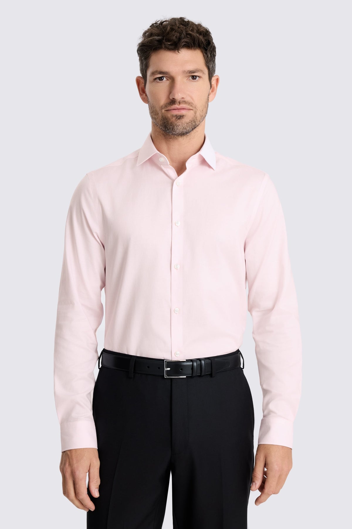 Slim Fit Pink Dobby Stretch Shirt