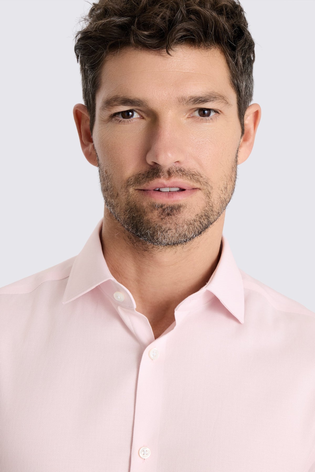 Slim Fit Pink Dobby Stretch Shirt