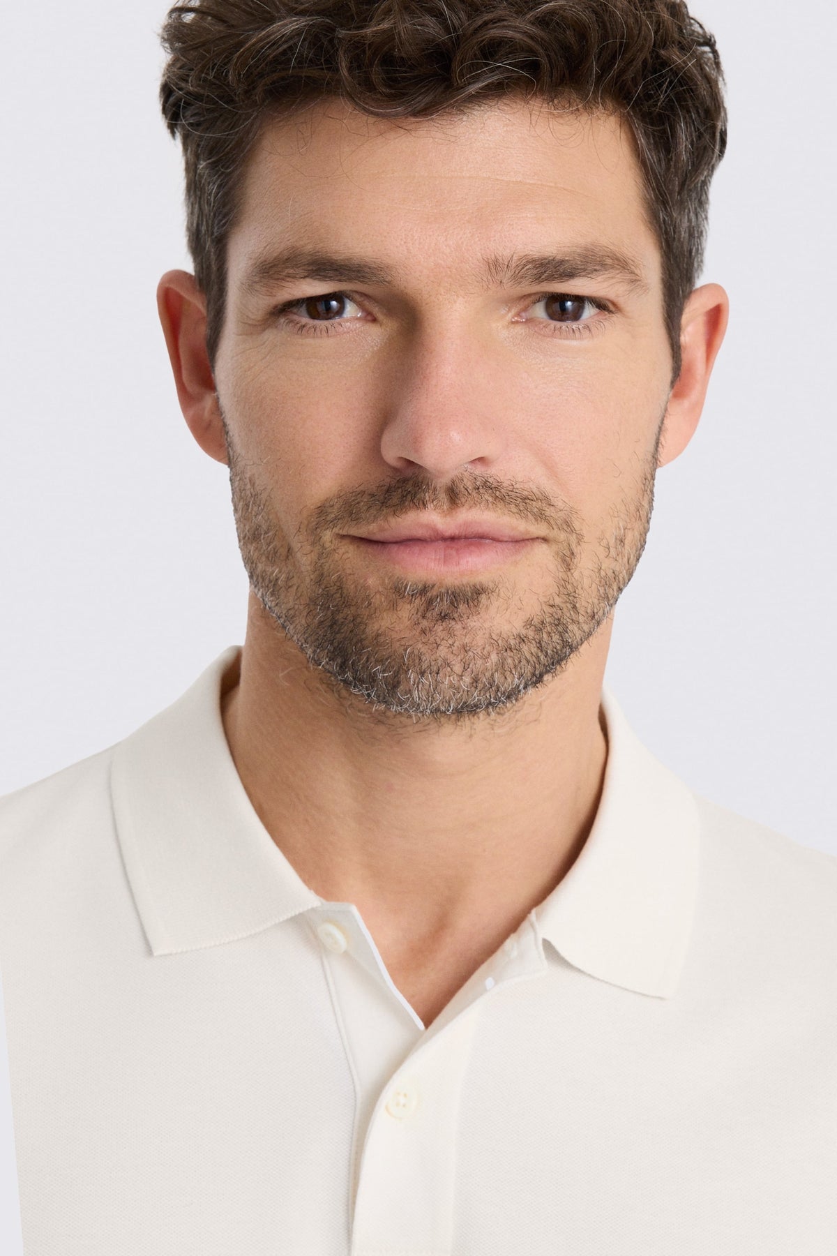 Off-White Cotton Pique Polo Shirt