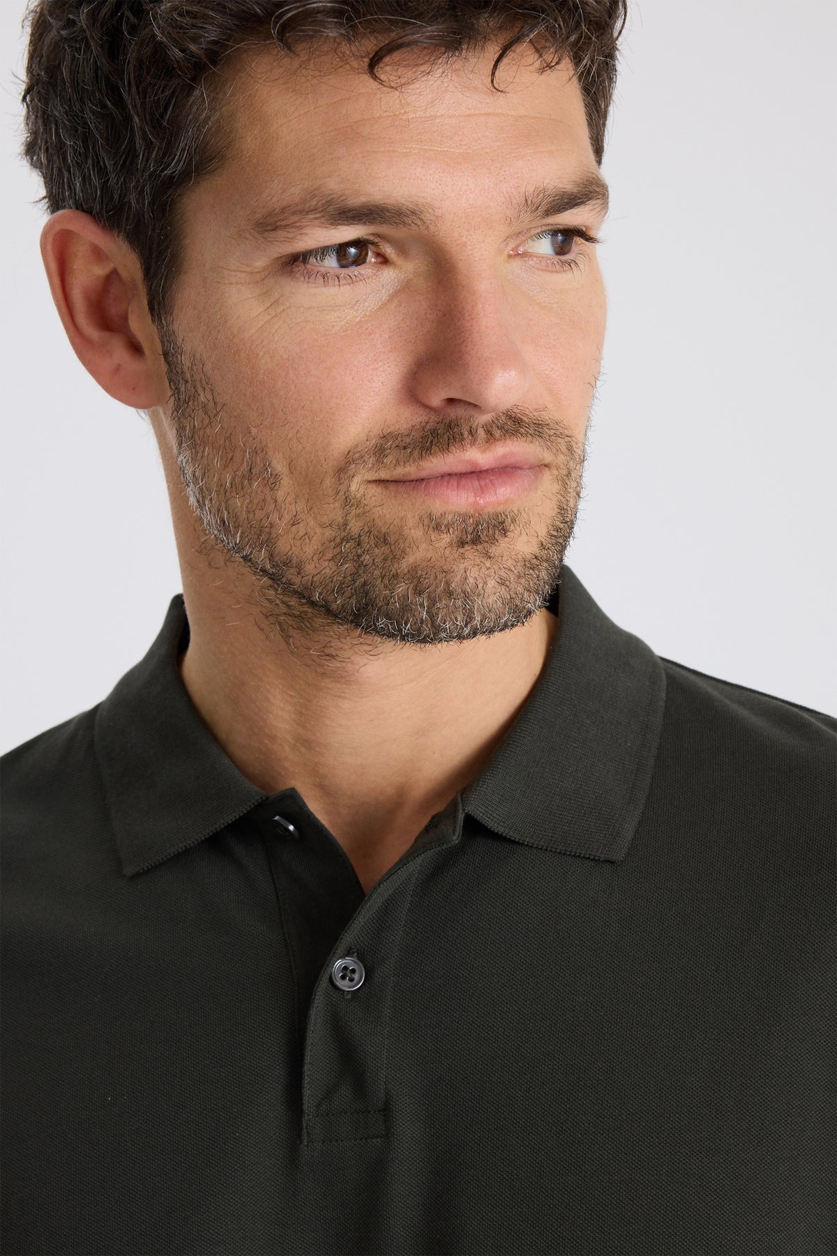 Khaki Cotton Pique Polo Shirt
