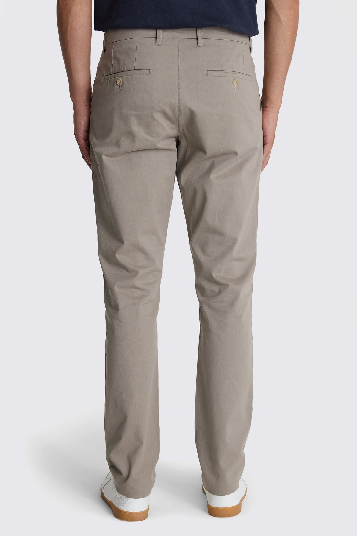 Tailored Fit Dark Taupe Cotton Chinos