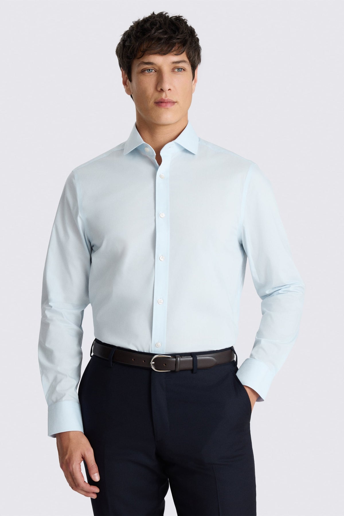 Tailored Fit Light Blue Stretch Shirt