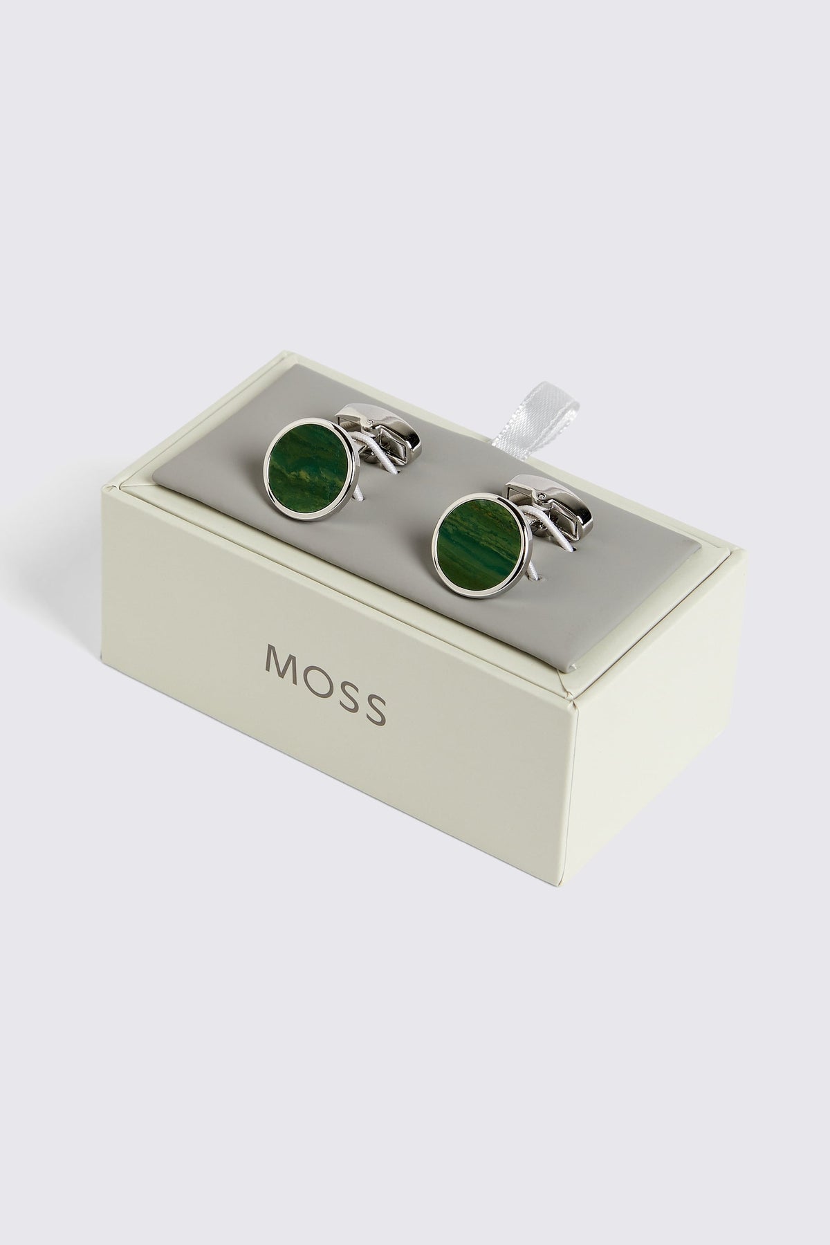 Jade Stone Round Cufflinks