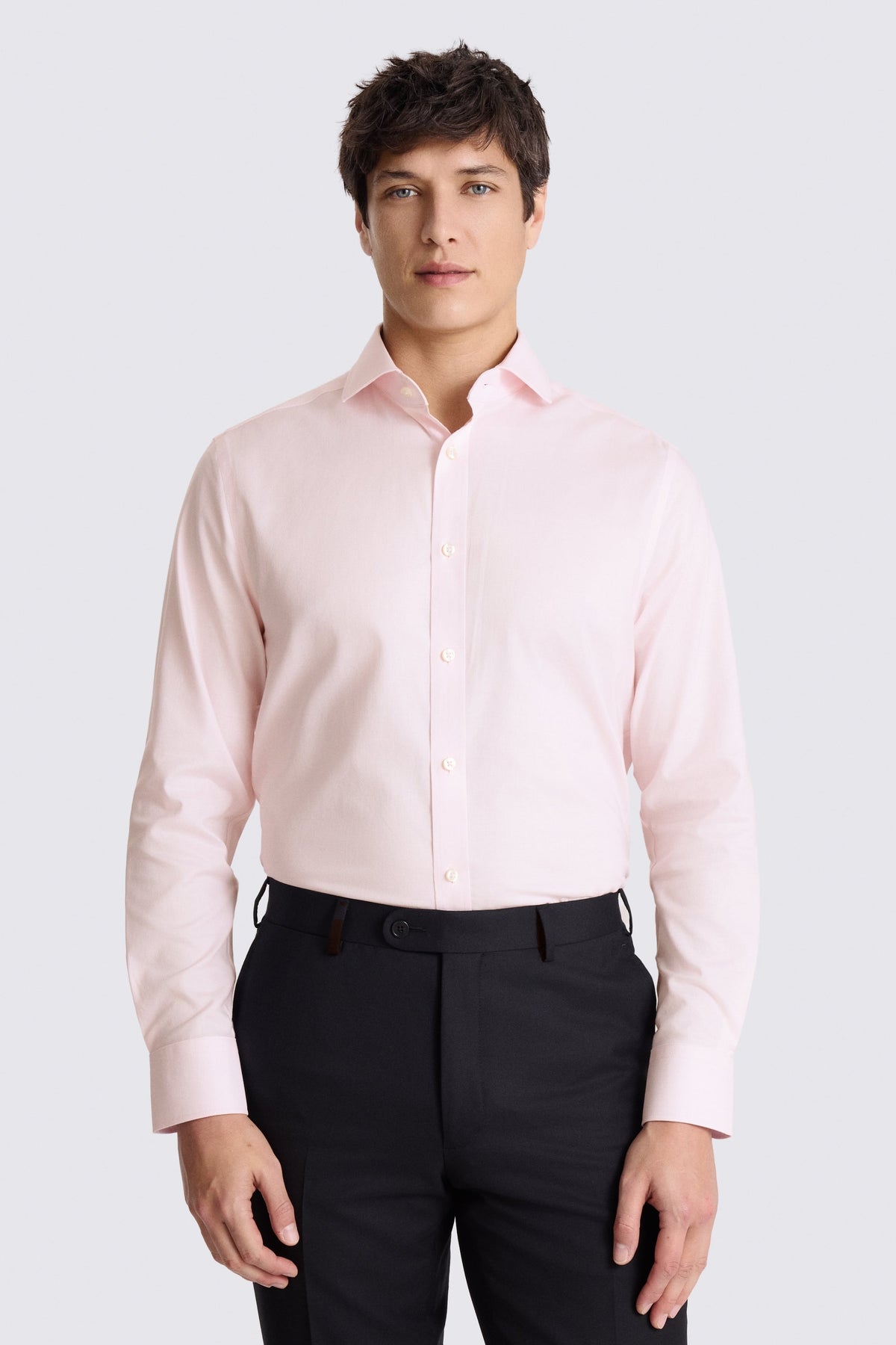 Tailored Fit Pink Dobby Stretch Shirt