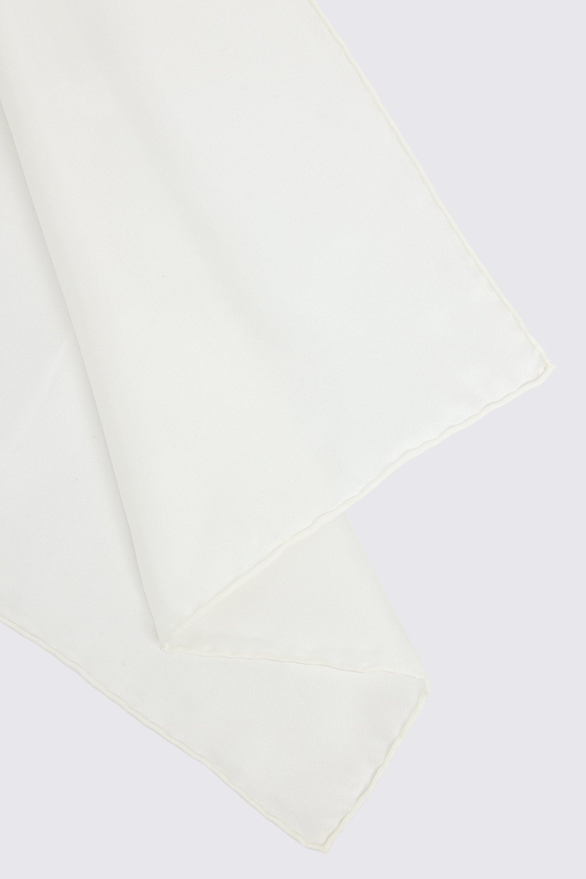 White Silk Pocket Square