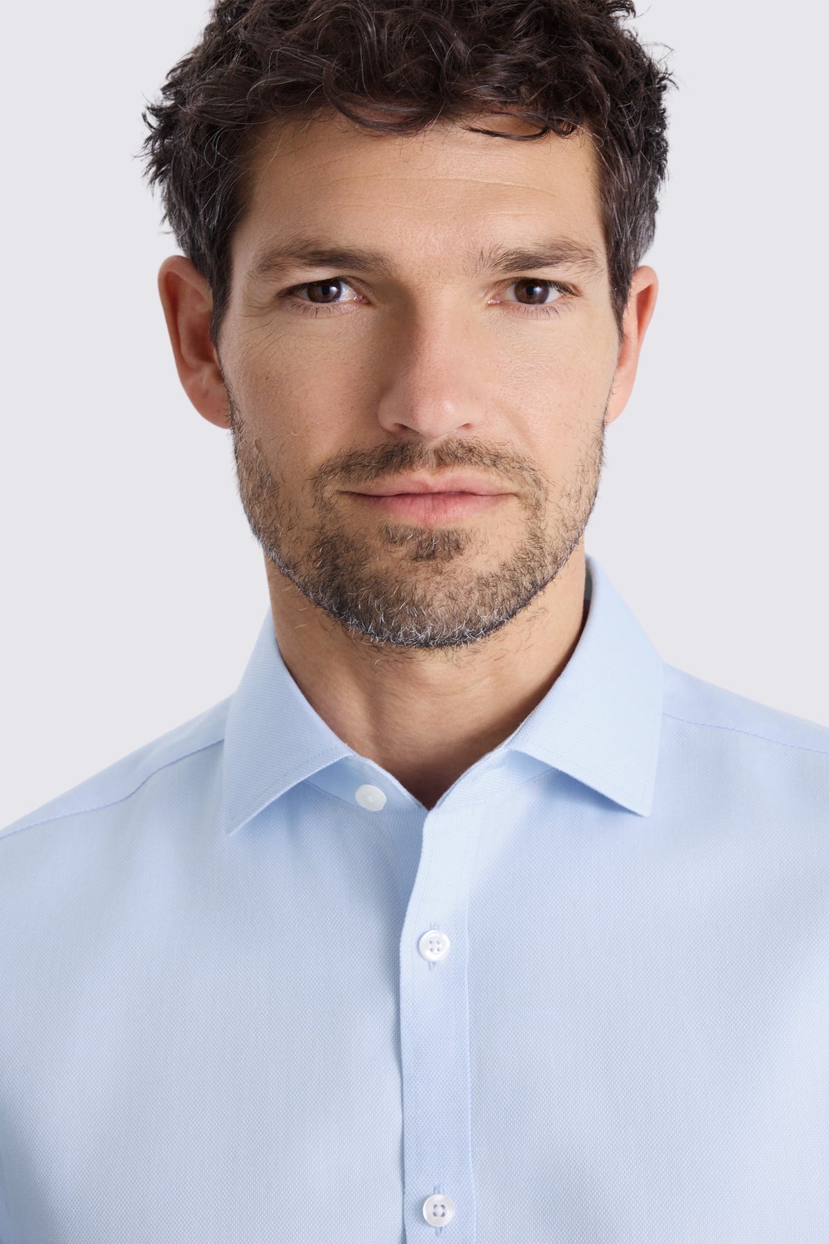 Slim Fit Sky Royal Oxford Non-Iron Cotton Shirt