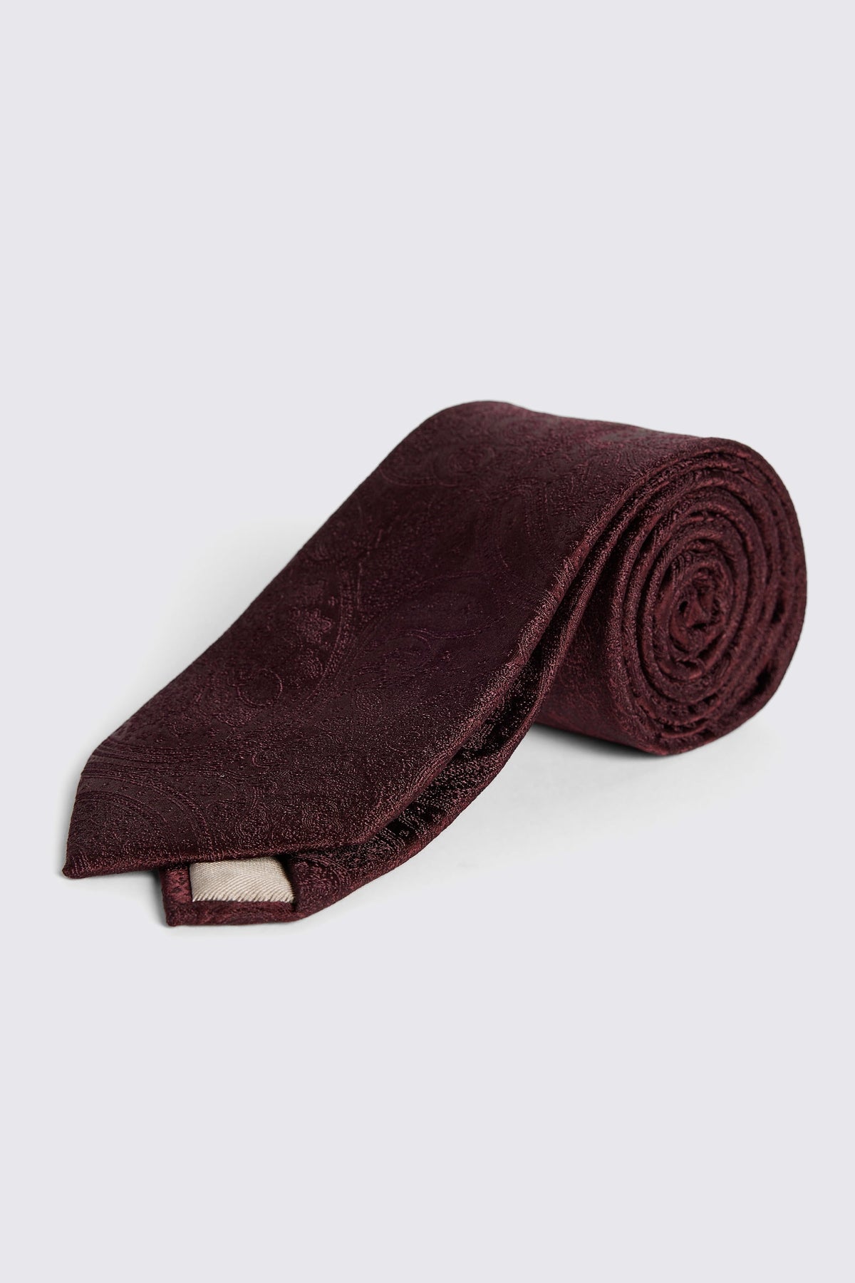 Burgundy Wedding Paisley Silk Tie