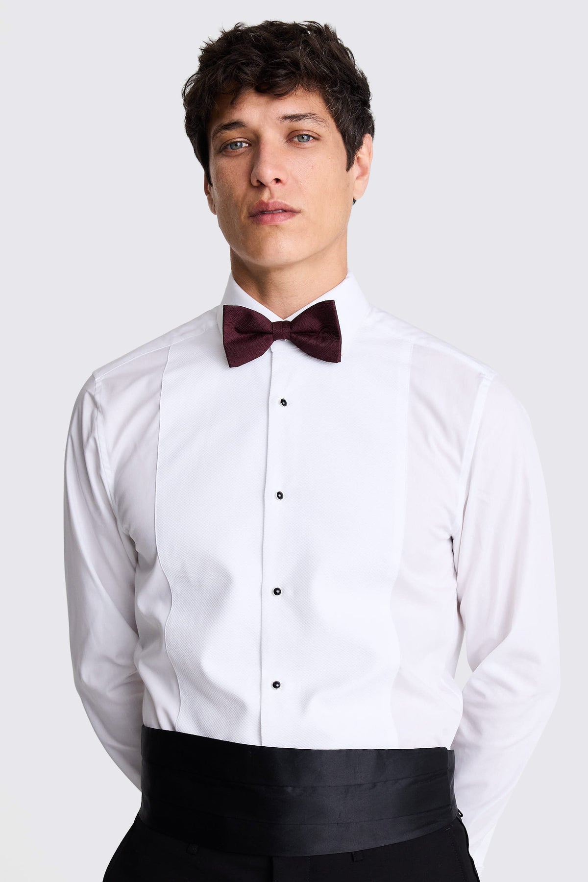 Wine Silk Paisley Pre-Tied Bow Tie