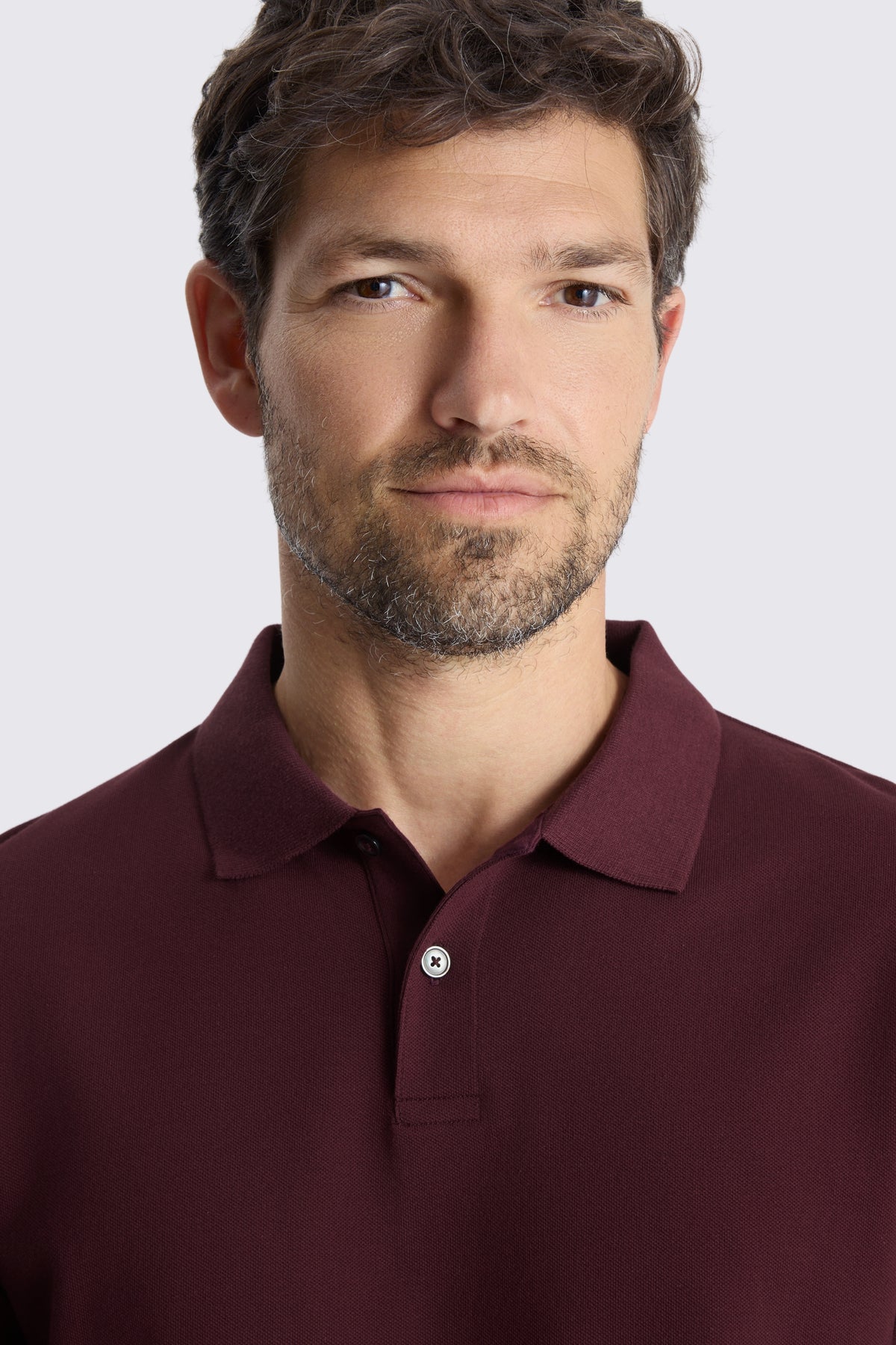 Burgundy Cotton Pique Polo Shirt