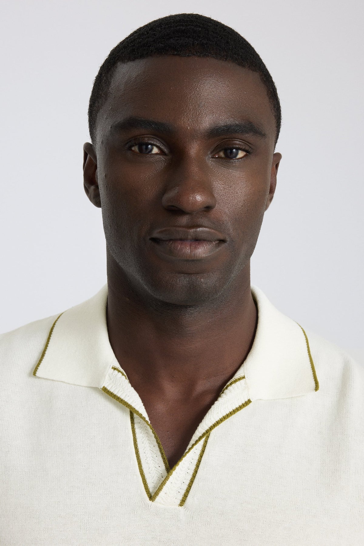 Off-White Contrast Placket Skipper Polo Shirt