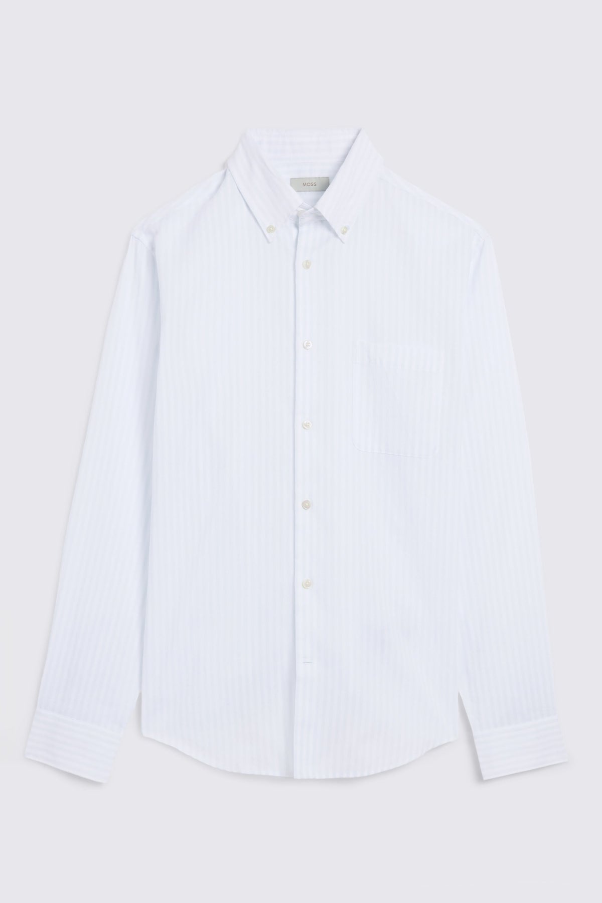 Blue Stripe Cotton Oxford Shirt