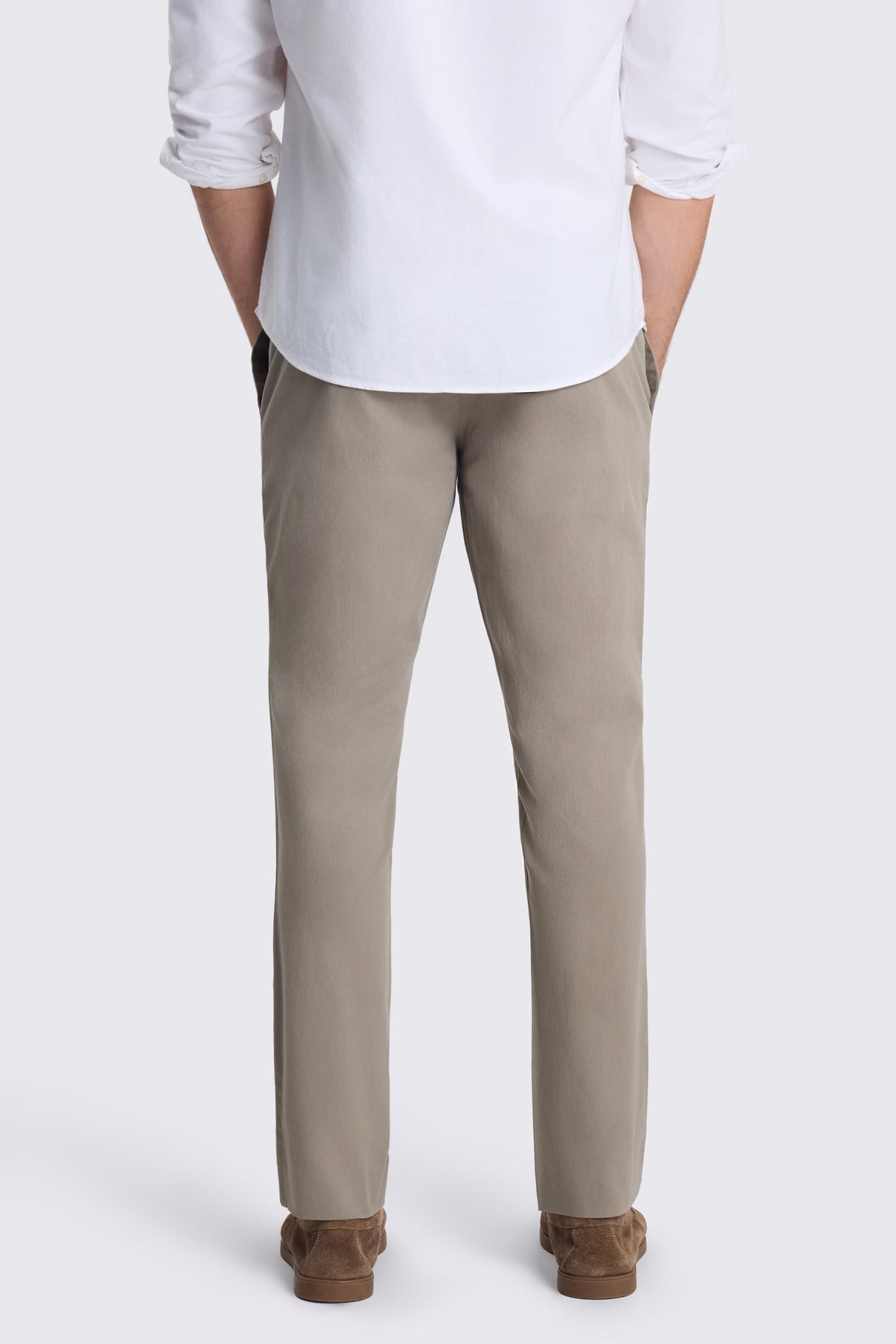 Slim Fit Dark Taupe Cotton Chinos