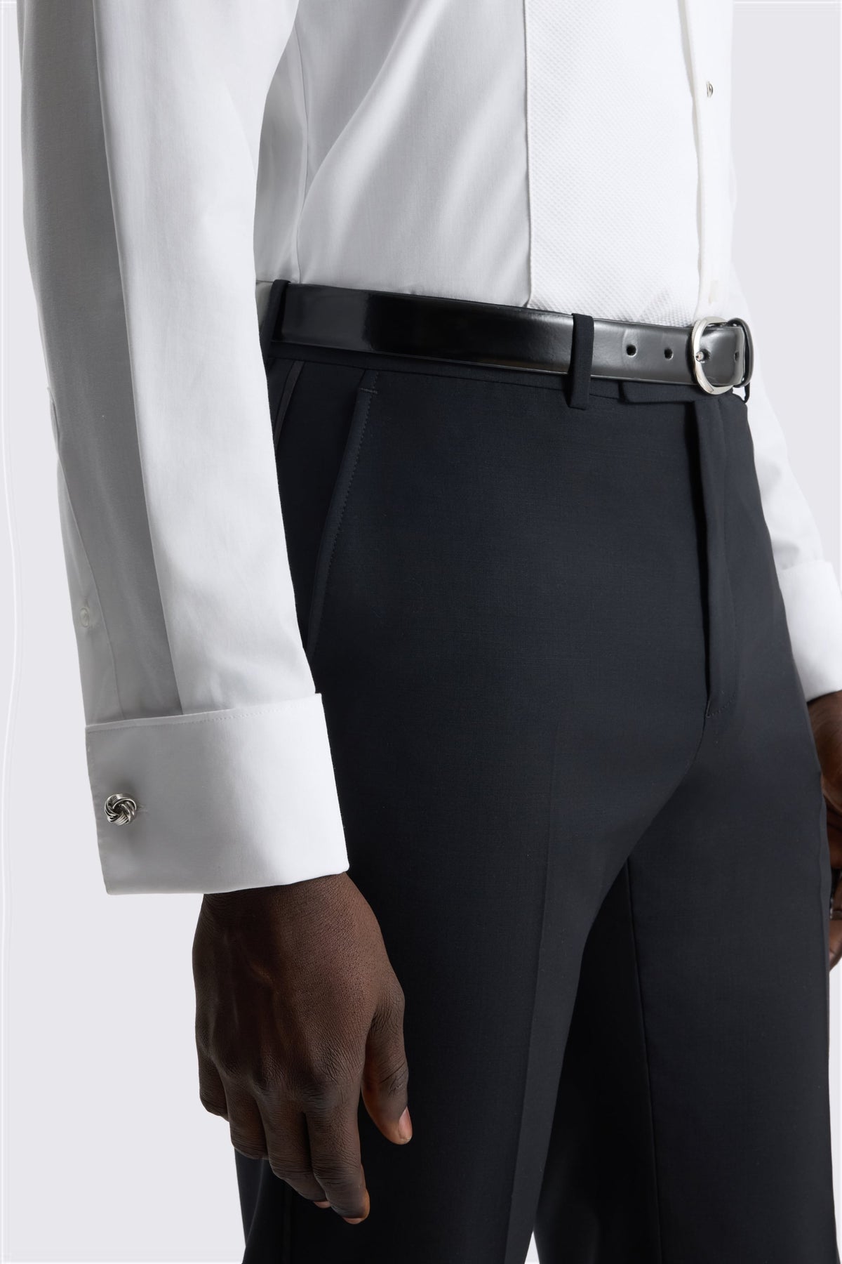 Tailored Fit Performance Black Dress Trousers