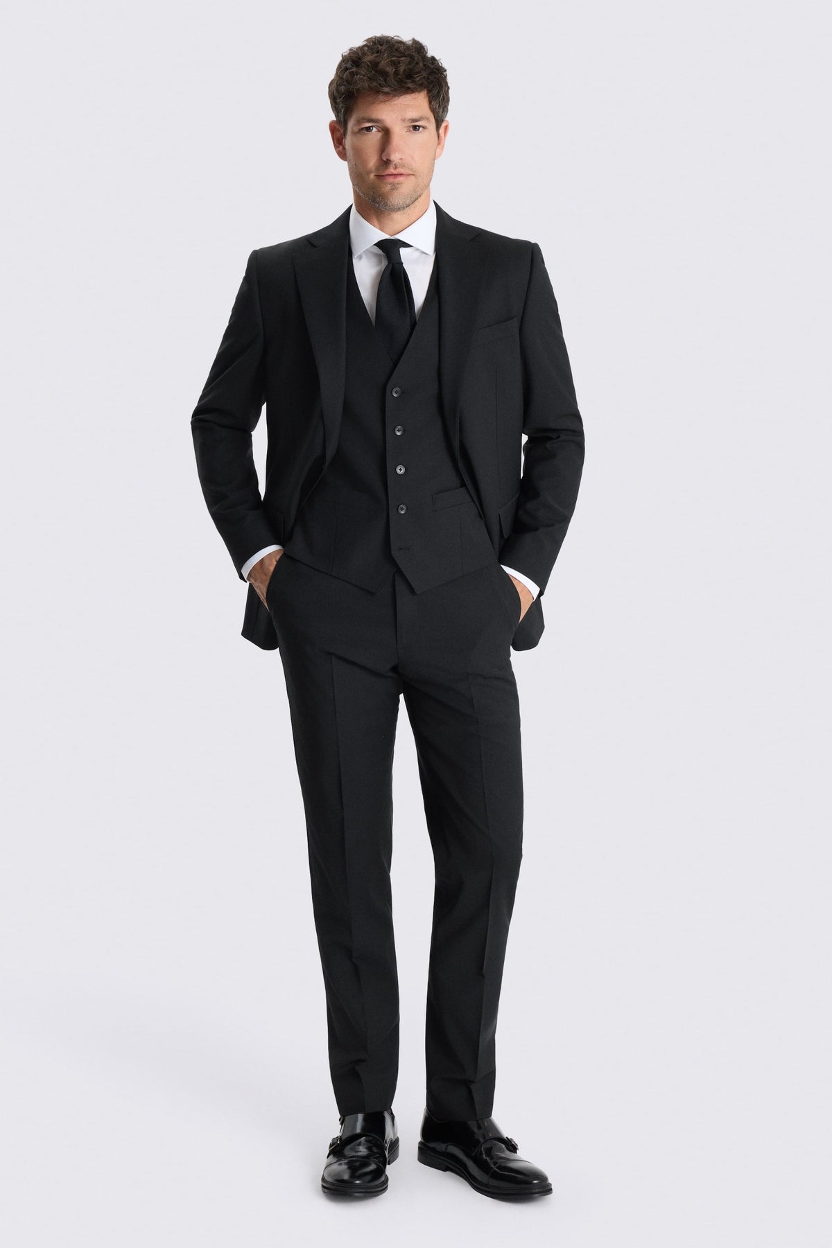Tailored Fit Black Performance Suit