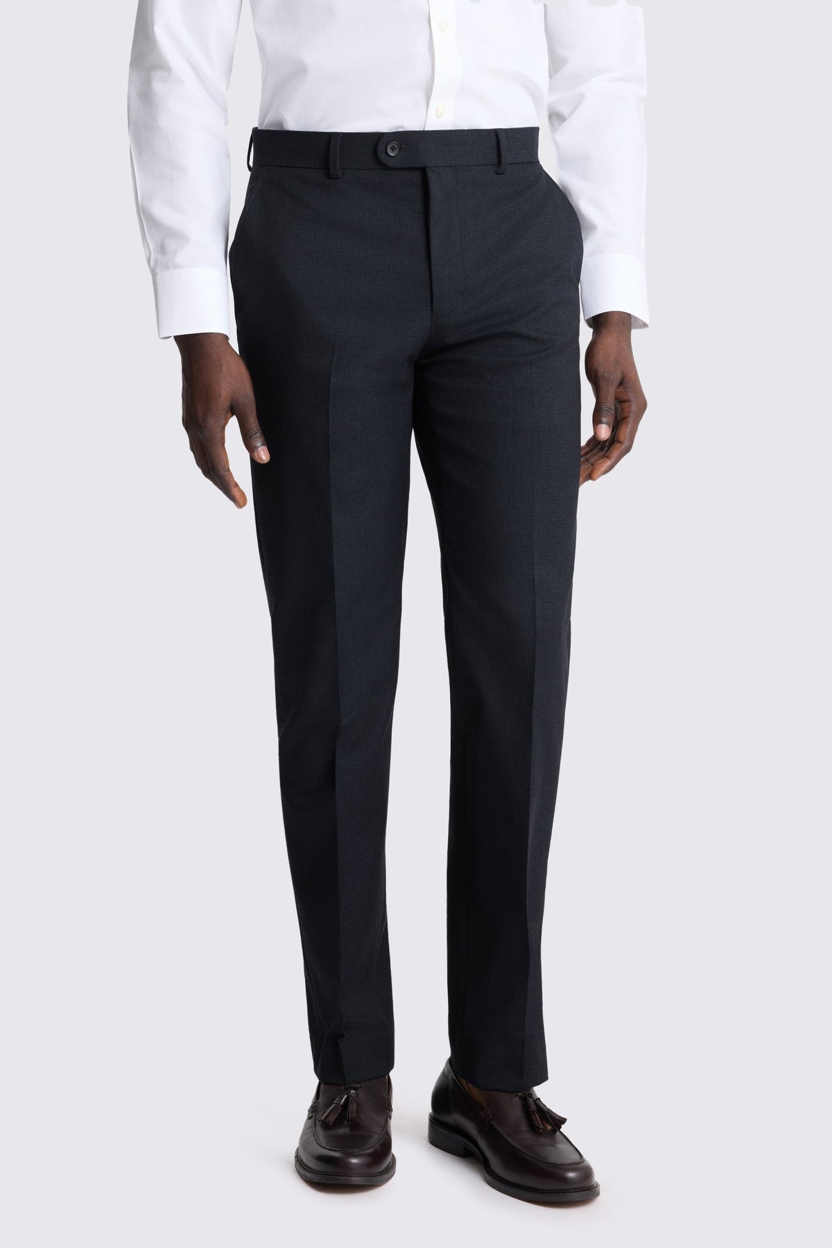 Tailored Fit Navy Puppytooth Trouser