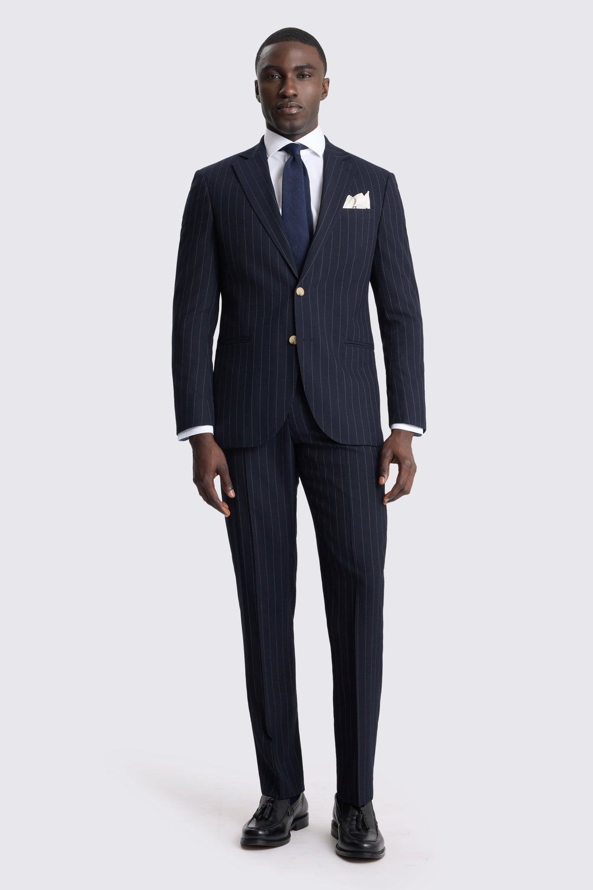 Tailored Fit Navy Stripe Suit
