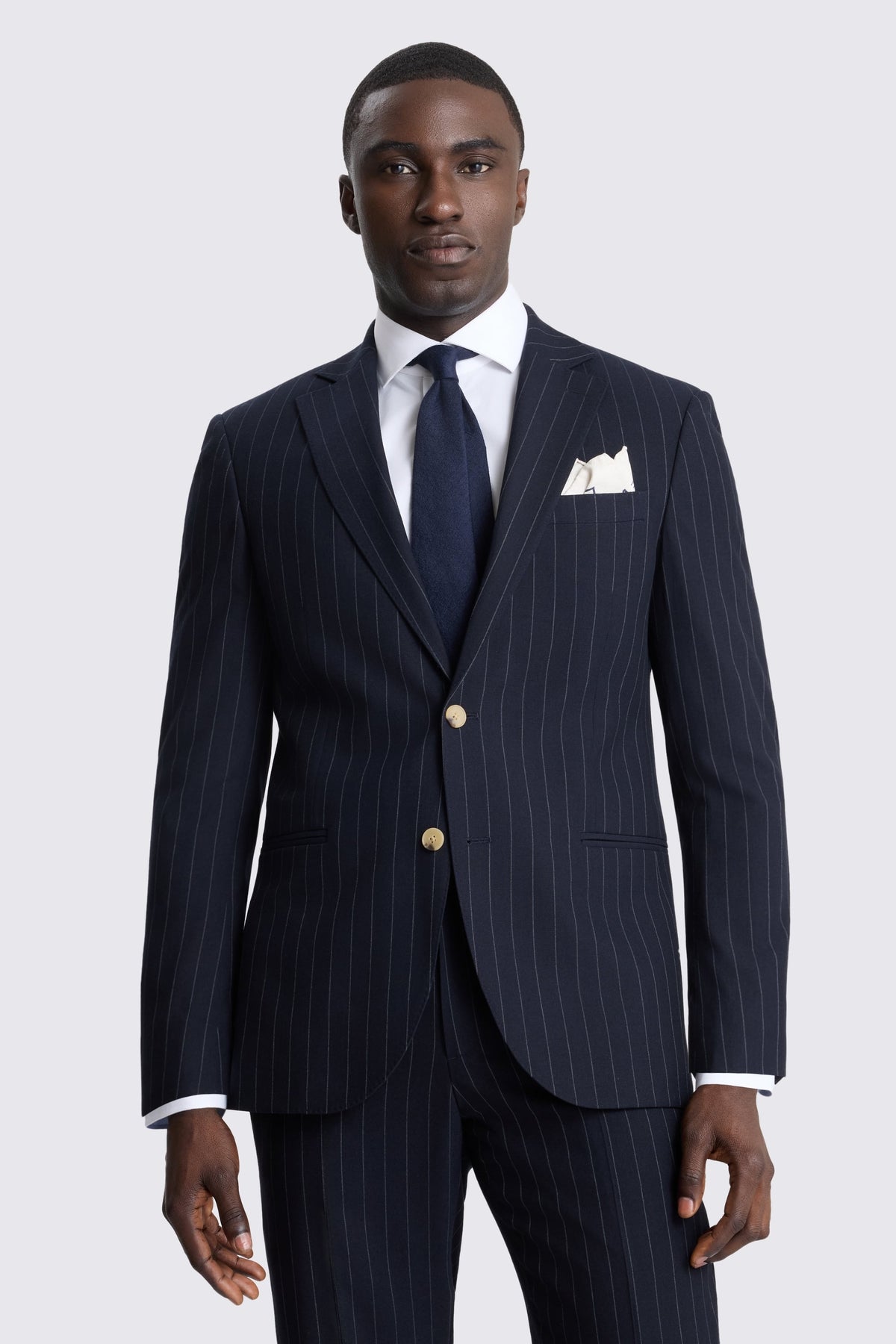 Tailored Fit Navy Stripe Suit