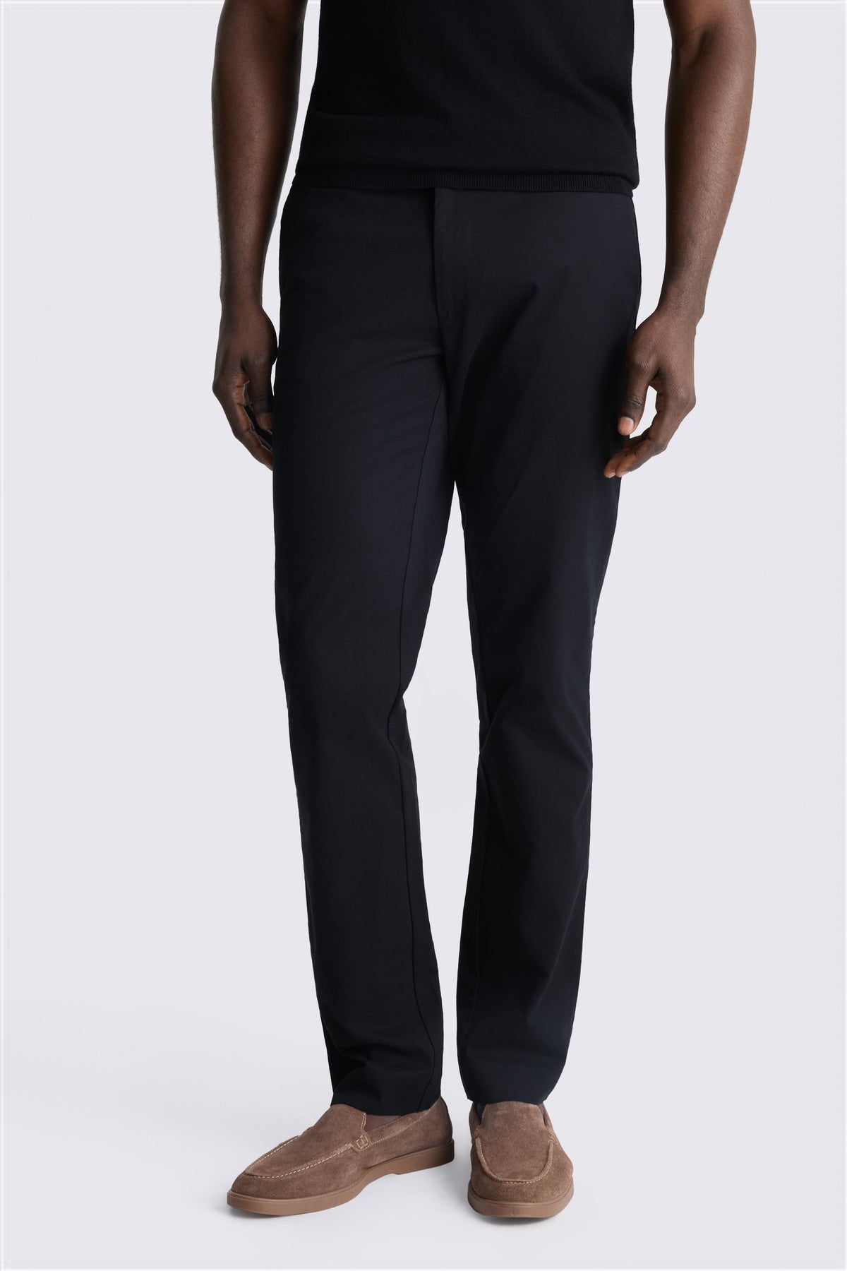 Slim Fit Black Cotton Chino