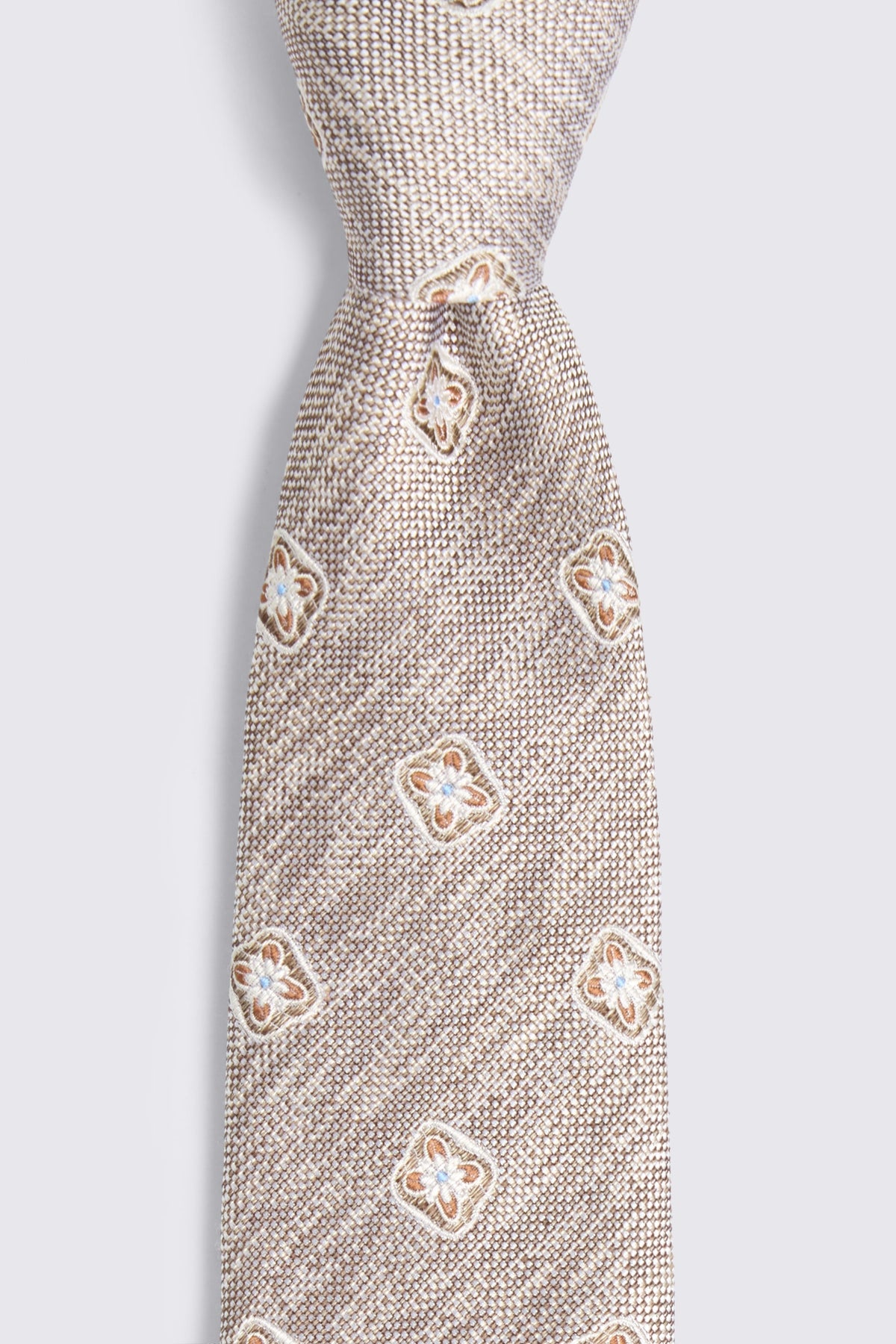 Neutral & Copper Medallion Tie