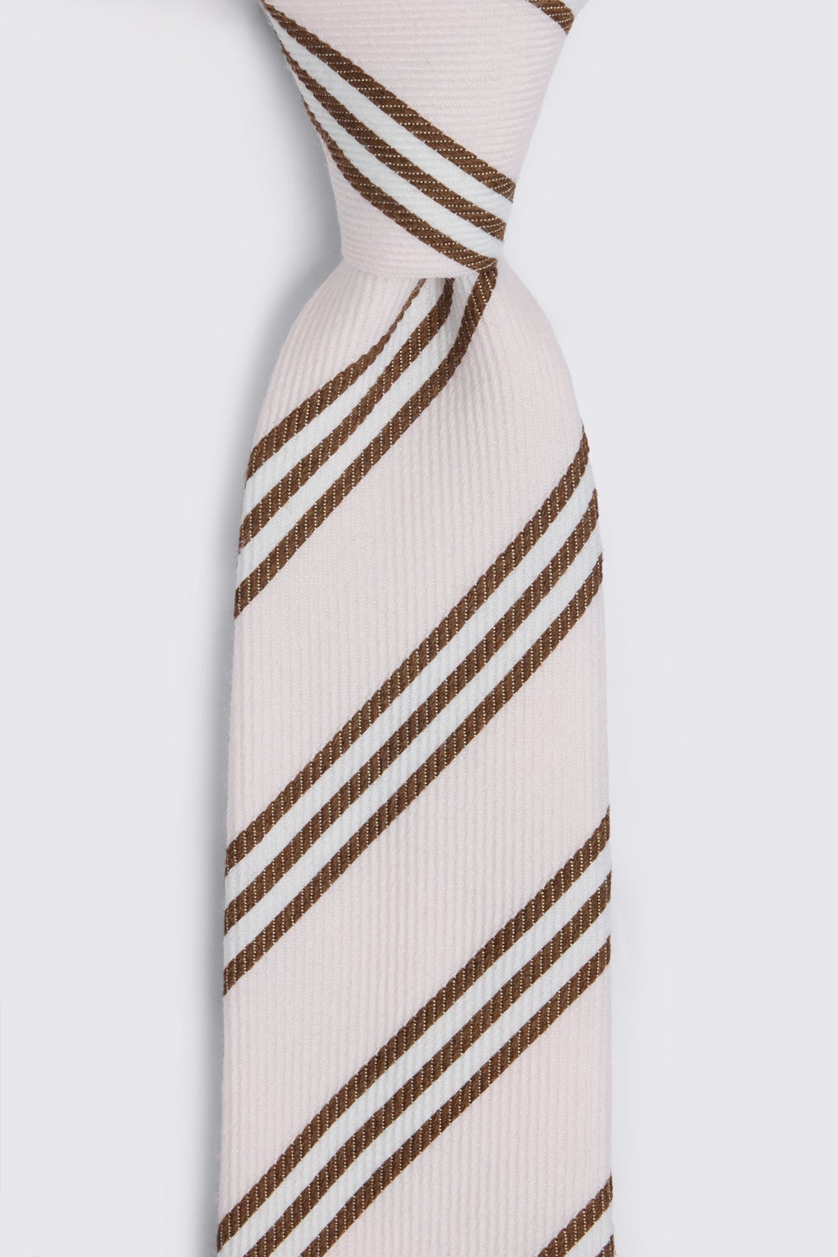 Italian Light Pink & Copper Stripe Tie